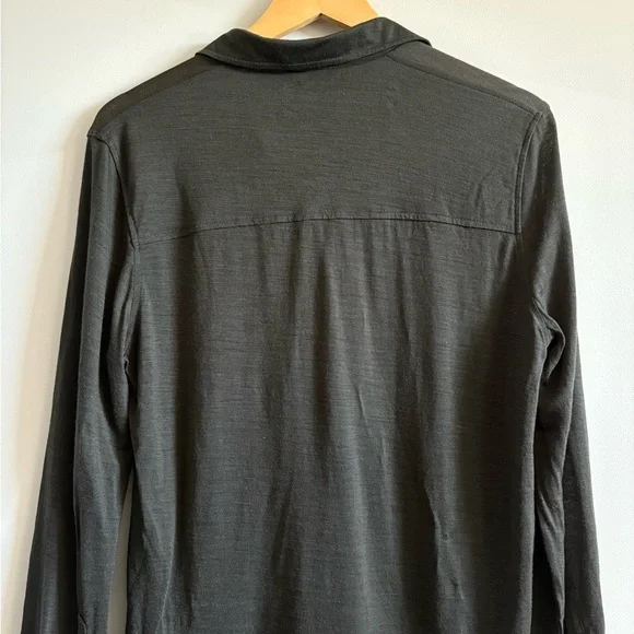 Massimo Dutti Dark Khaki Green Top | Size Medium - Picture 6 of 9